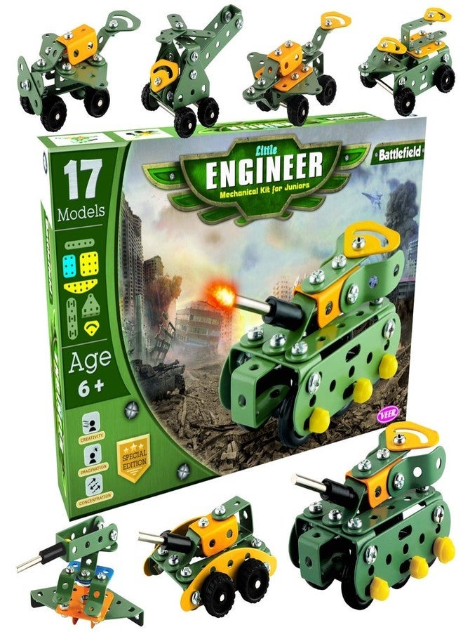 Nabhya Little Engineer Mechanical kit for Juniors - Build Your own Battlefield Vehicles - Building Construction Engineering Toys for Kids(Age 5 to 12)- Multi Color - Image 1